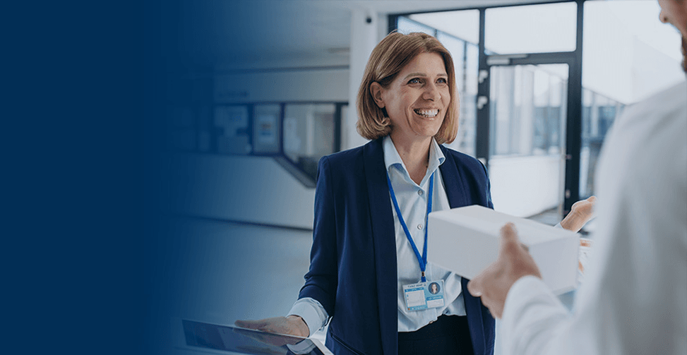 Pharmaceutical rep with doctor